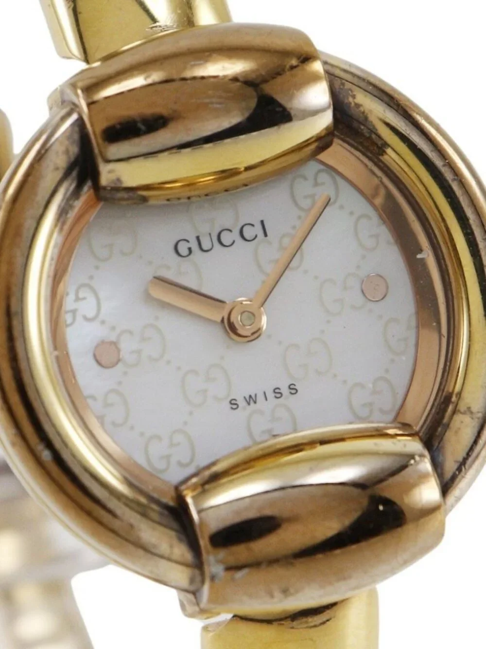 GUCCI Watches 1400L White shellDial Plated Gold/Stainless Steel Quartz Ana... - Picture 14 of 16